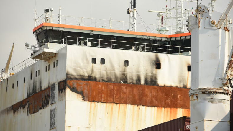 Grimaldi ro-ro ship fire 