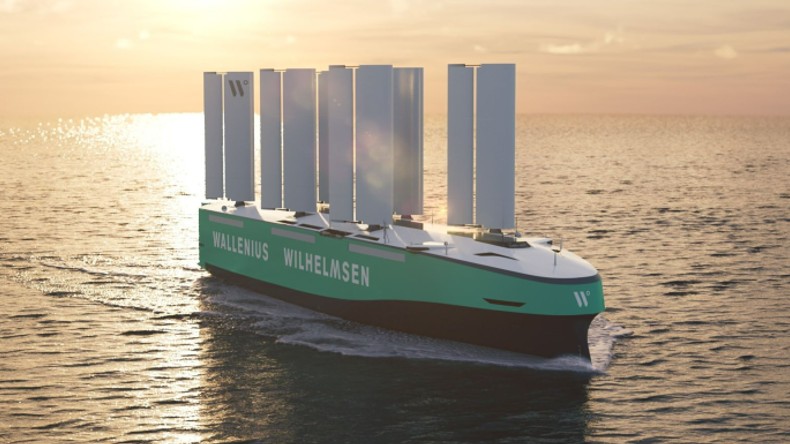 Wallenius Wilhelmsen pure car and truck carrier with wind sail