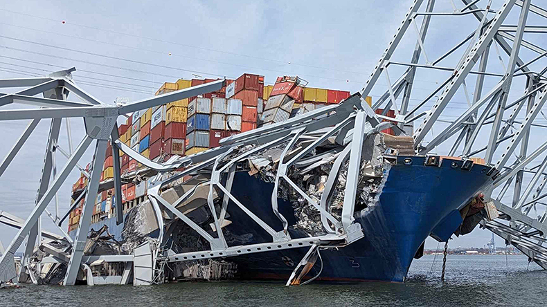 Damage resulting from the Francis Scott Key Bridge collapse in Baltimore, Maryland