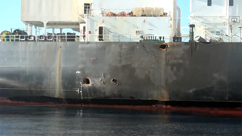 Damage to Delta Tankers’ Sounion oil tanker at sea