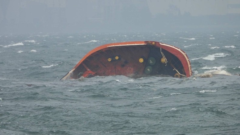 Terra Nova capsized at sea
