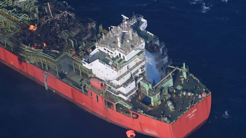 LPG carrier Falcon 9014432 after fire in Gulf of Aden credit European Union