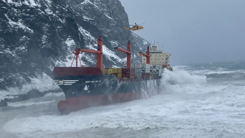MSC Baltic III ran aground on February 15