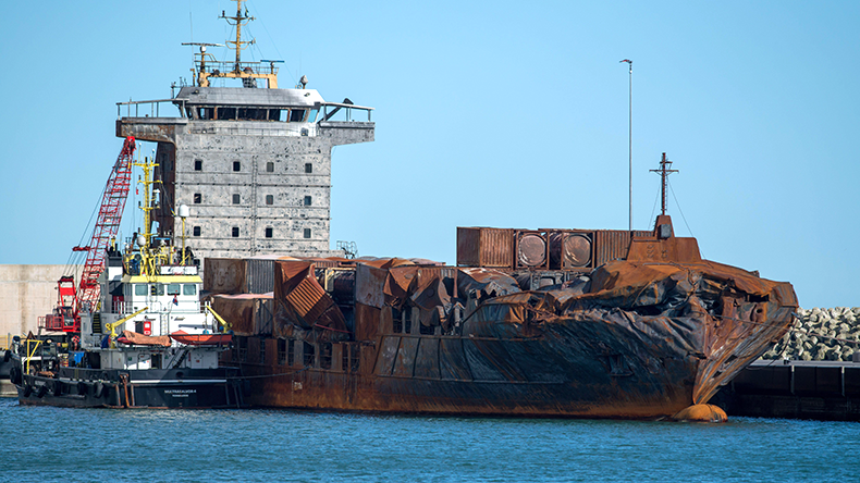 Solong arrives in Aberdeen harbour Scotland