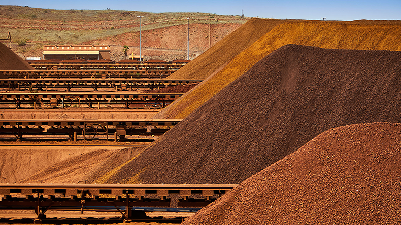 Iron ore piles. Pilbara Australia 