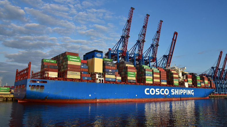	August 2021: The fully cellular containership CSCL Star at Hamburg. Built 2011 by Samsung Shipbuilding & Heavy Industries Company at Goeje Is., 14,074 teu, IMO 9466867, Flag Hong Kong. As of August 2021, Lloyd’s List Intelligence gives beneficial owner as China COSCO Shipping Corporation Limited, commercial operator COSCO Shipping Development Company Limited, technical manager Shanghai Ocean Shipping Company Limited (COSCO Shanghai), and the registered owner CSCL Star Shipping Company Limited