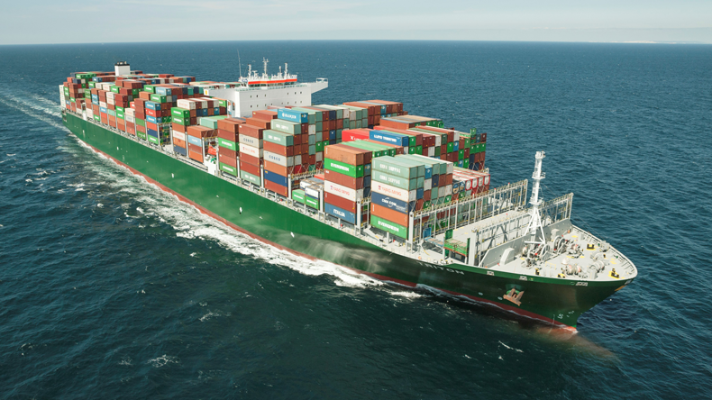Triton, a Costamare-owned 14,424 teu vessel, on charter to Evergreen until 2026. Source Costamare