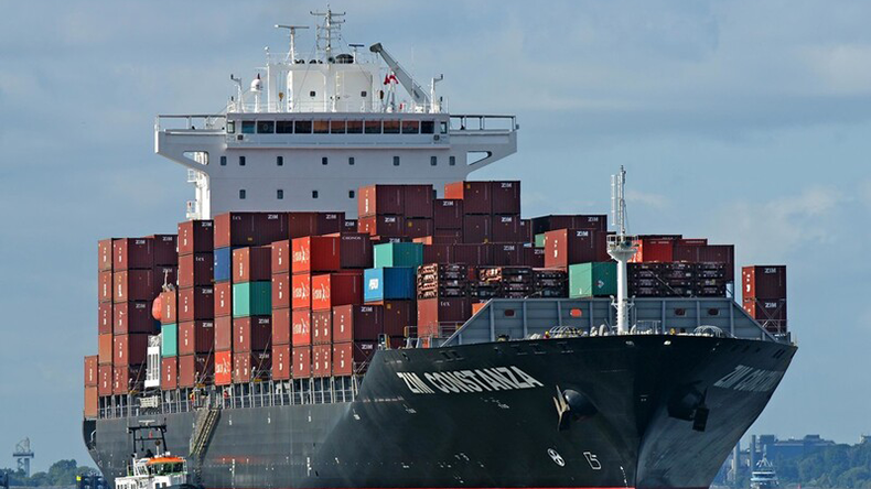 Containership Zim Constanza at Hamburg