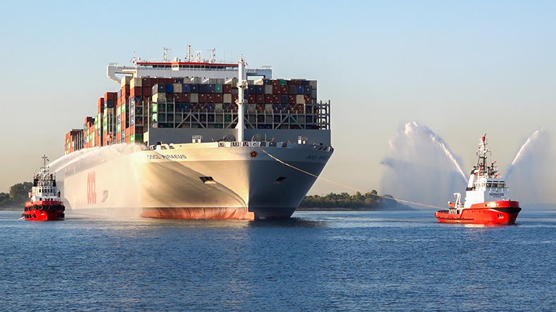 Giant containership OOCL Piraeus calls for the first time at its namesake port on Monday, July 10, 2023.