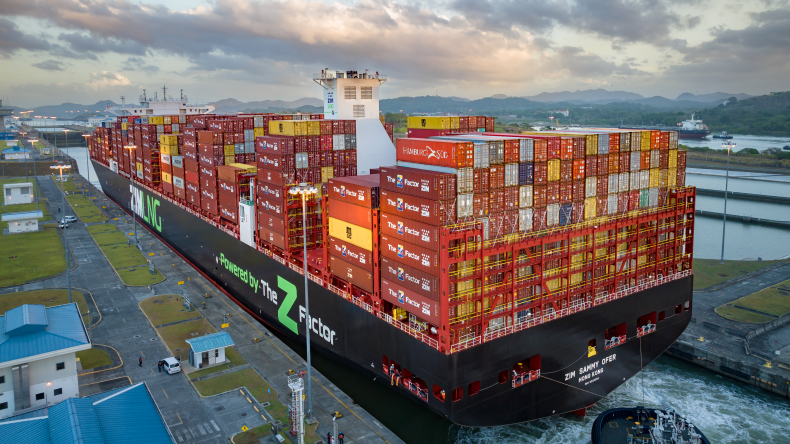 Zim's Sammy Ofer containership in the Panama Canal