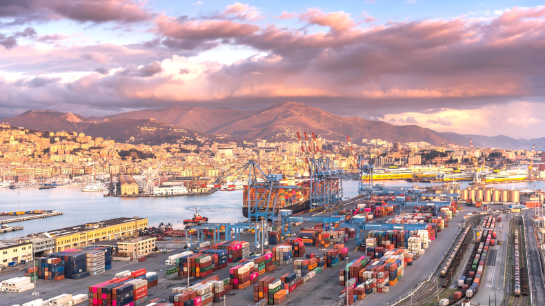 Containership in Genoa