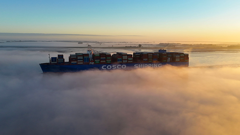 Cosco Shipping Galaxy emerging from the mist