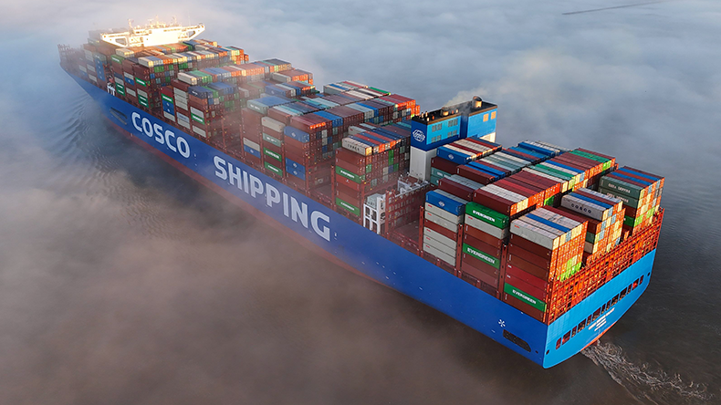 Cosco Shipping Galaxy with mist
