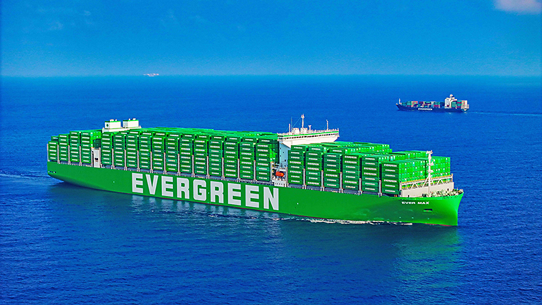 Evergreen containership Ever Max sailing on the sea