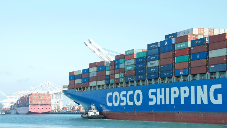 cosco ship in oakland by adobe