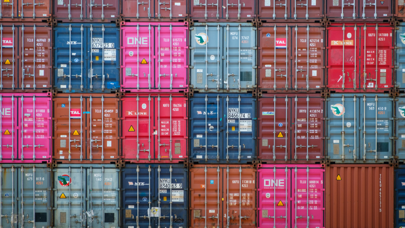 generic wall of shipping containers by adobe