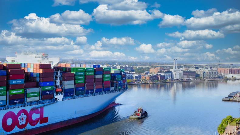 oocl containership in Savannah