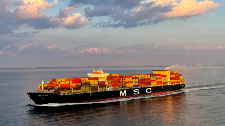 Containership MSC Azov at sea
