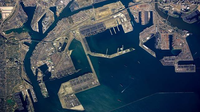 Aerial view of the Port of Long Beach