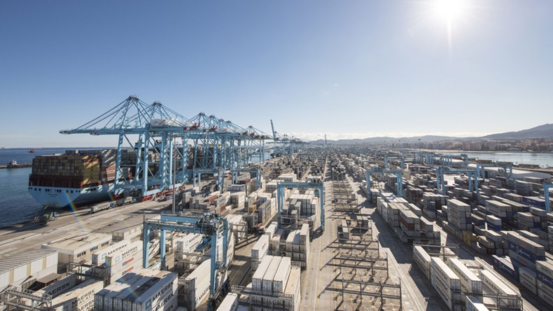 Maersk boxship alongside