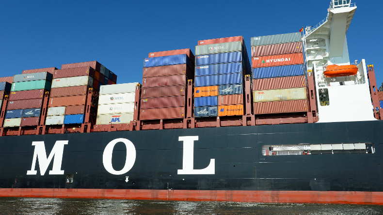 MOL logo on containership