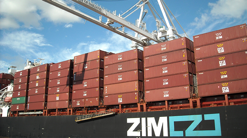 Zim logo on side of ship