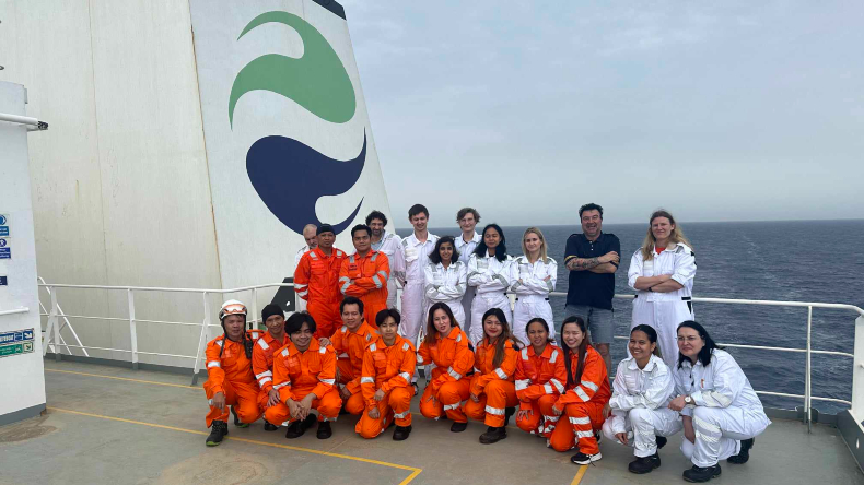 Diverse crew aboard Hafnia Bering 