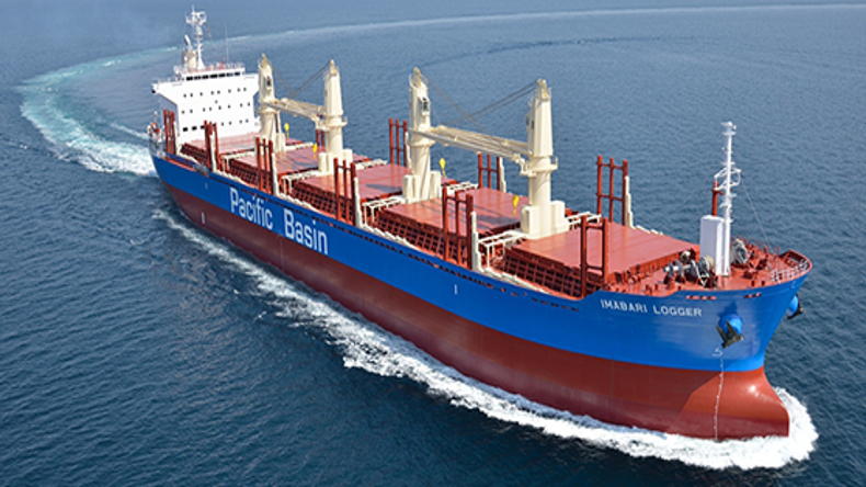 Pacific Basin dry bulk ship at sea