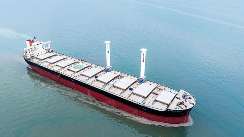 Camellia Dream bulk carrier retrofitted with two rotor sails