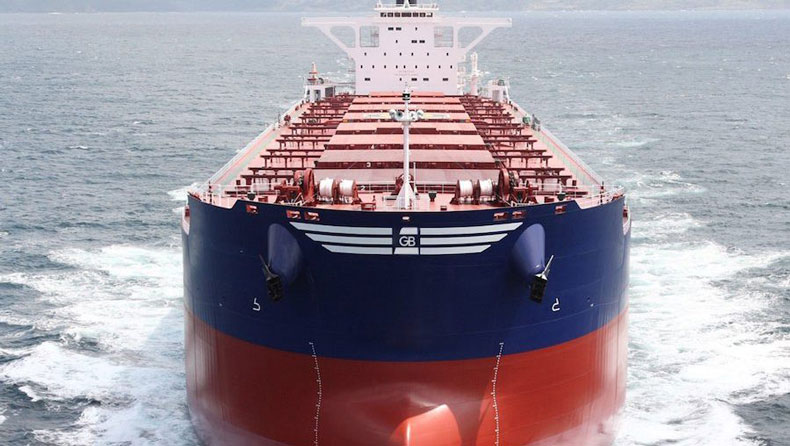 GoodBulk vessel with logo on prow