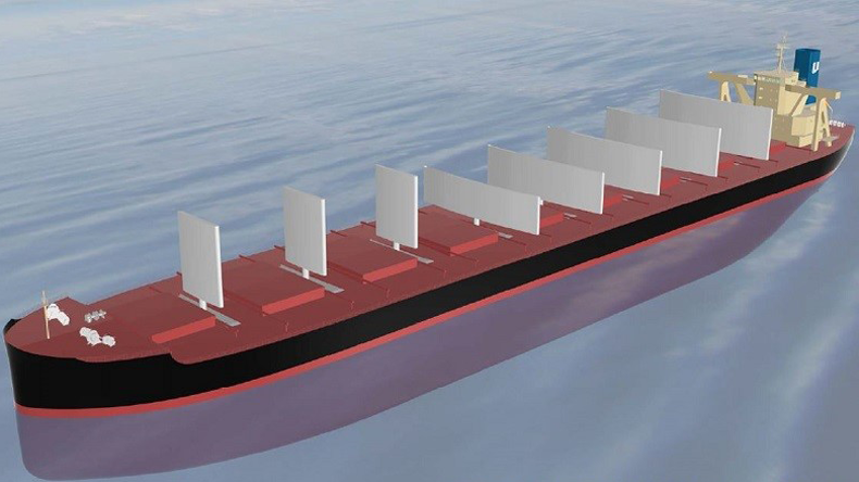 Namura proposal for wind-assisted dry bulker. Credit Namura Shipbuilding