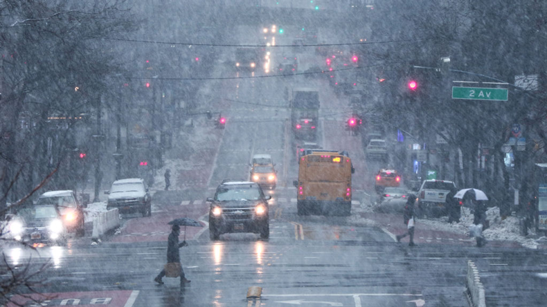 Jan 2021 Snow in New York. Credit Gary Hershorn/Getty Images