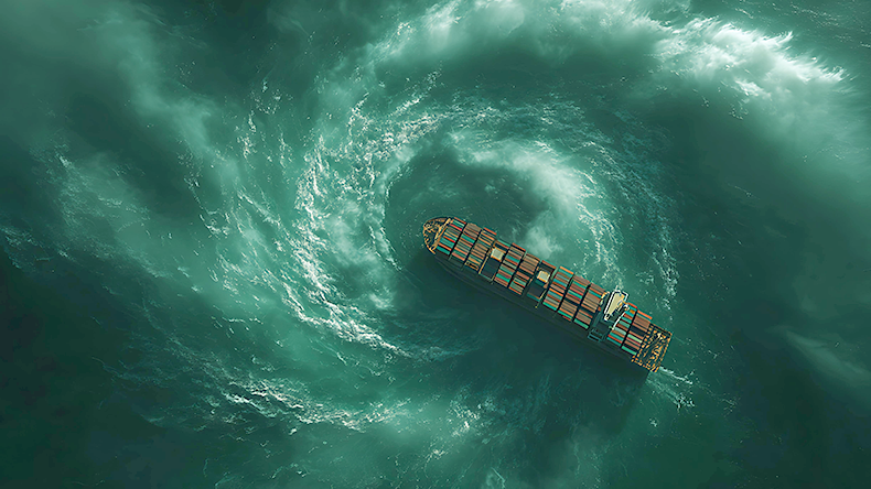 Containership in a storm