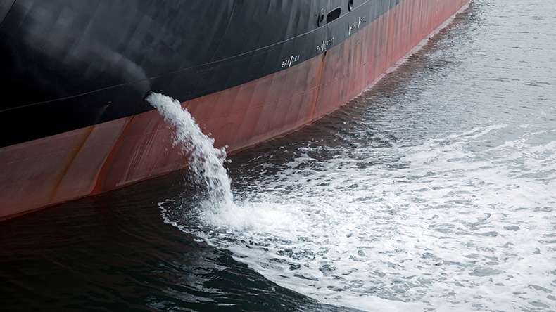 Ship wastewater discharge at port