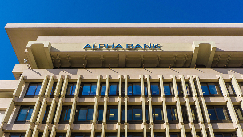 Alpha bank building in Athens, Greece