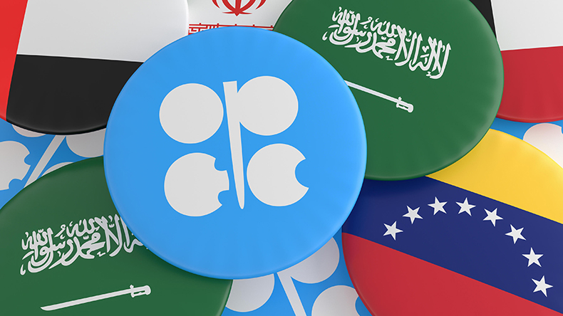 Opec countries'  flags and badges