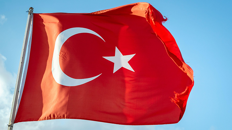 Turkey Republic national flag waving with the wind