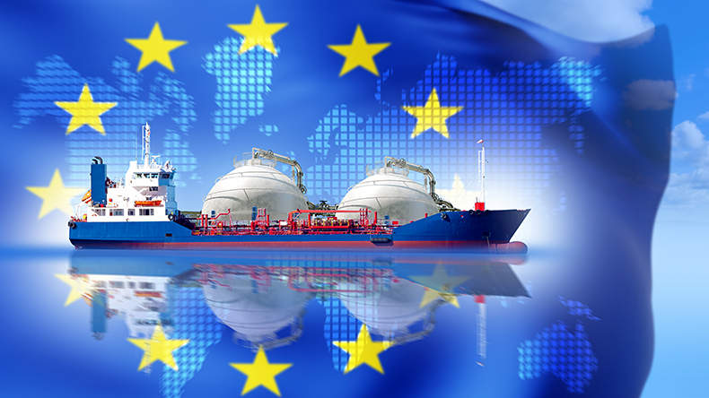 EU flag - LNG tanker