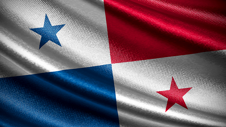 Panama flag with realistic silky wave texture