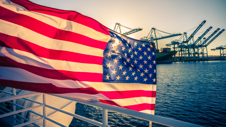 US flag with box port by adobe