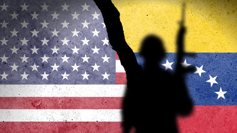 US venezuela flags and soldier by adobe