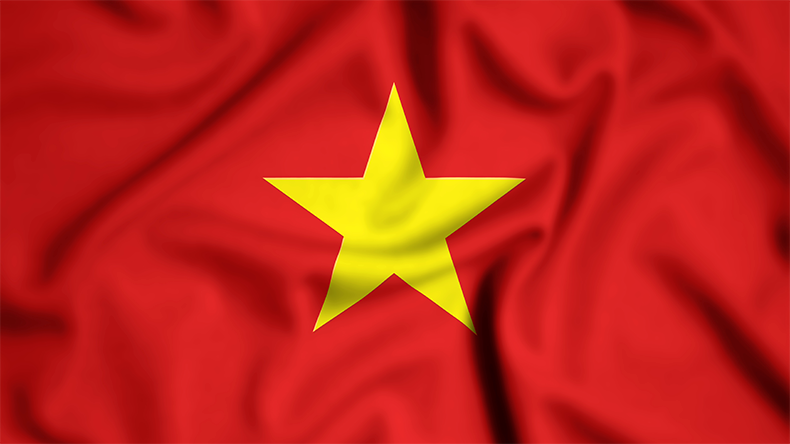 Vietnam flag waving in the wind background illustration, silk