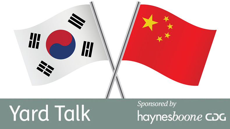 Yard Talk, China and South Korea flags