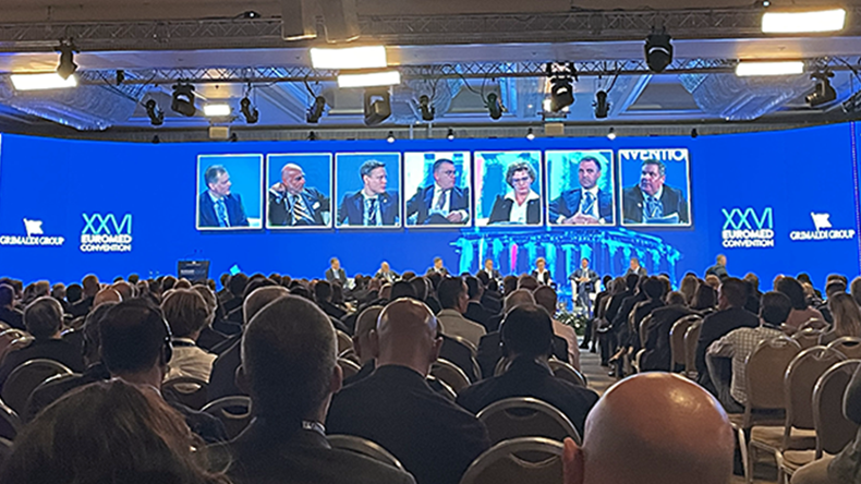 Panel discussion at Grimaldi Group's 26th Euromed Convention held in Athens with Roel Hoenders, Chris Bonnet and Maja Bakran Marcich