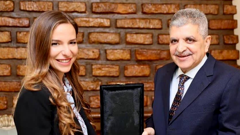From left: Erietta Kourkoulou Latsi with Suez Canal Authority chairman and managing director Admiral Ossama Rabiee