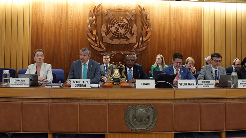 MEPC84 opening day with man table at the IMO