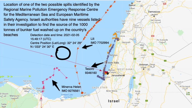 One of two possible spills