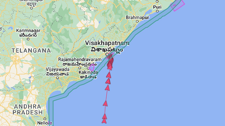 Ro Marine vessel on a map
