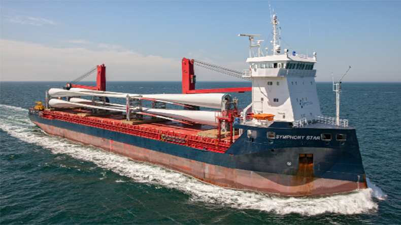 Symphony multi-purpose vessel carrying wind turbine blades