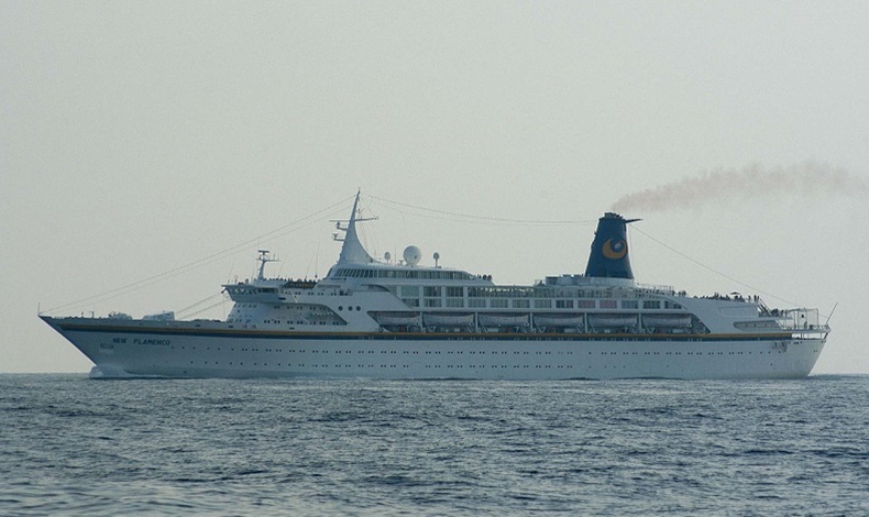 June 2004: The 1972-built 17,042 gt cruise ship New Flamenco (ex Flamenco), operated by Festival Cruises Photo by Dietmar Hasenpusch